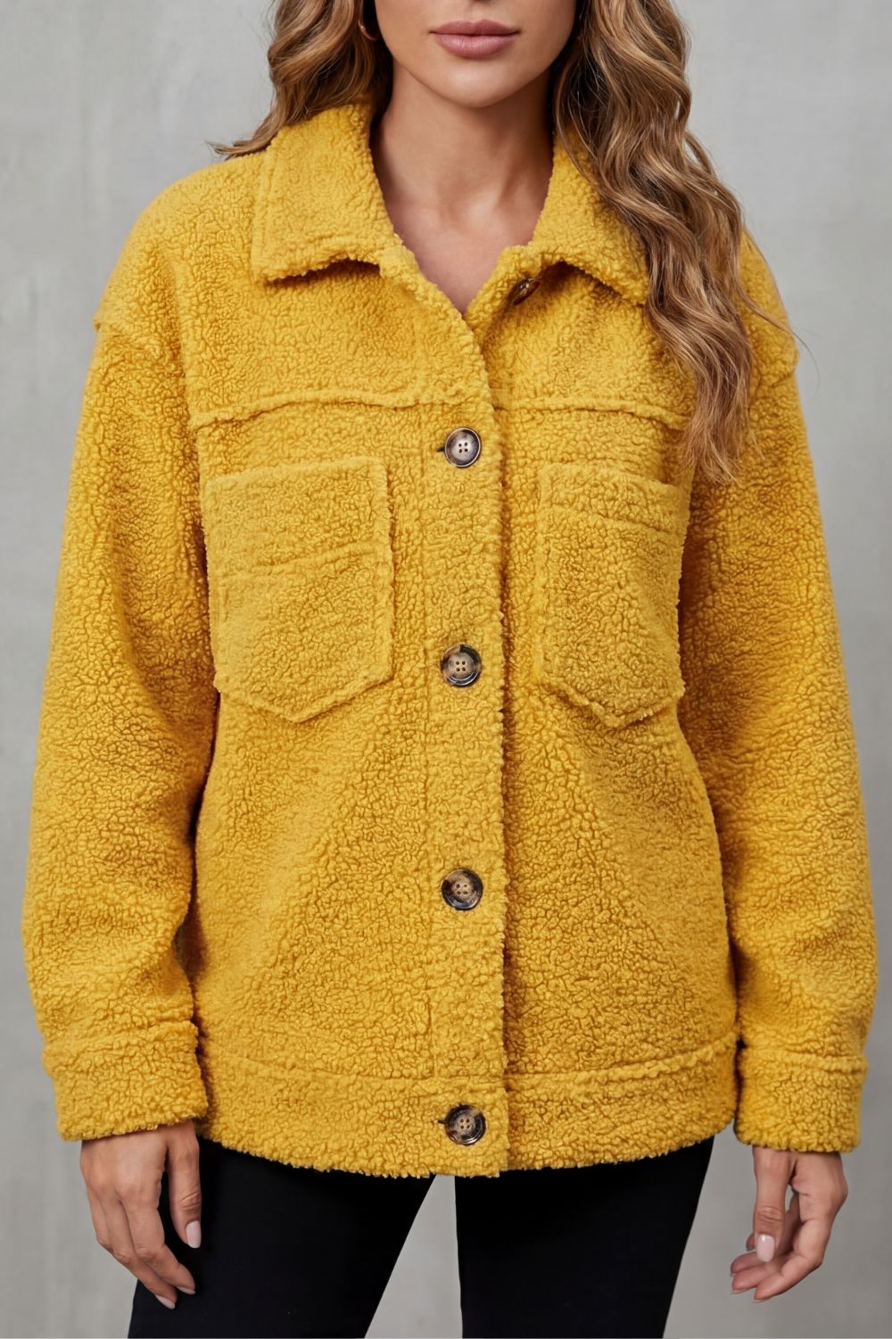 Textured fleece style | Button-up jacket