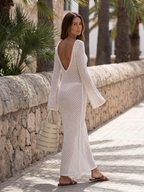 Seleium | Knit Bell Sleeve Maxi Dress