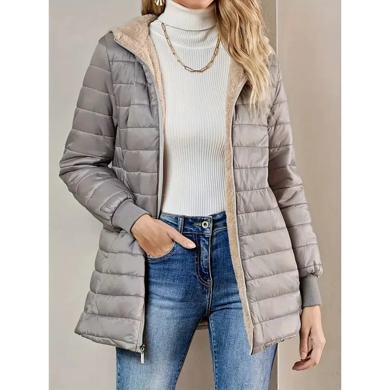 Geraldine | Women's Quilted Jacket with Hood and Zipper