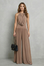 Draped Halter Elegance Two Piece Set