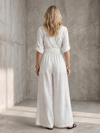 Wanda | Cross Front Wide Leg Jumpsuit