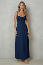 Soft Corset Charm Sleeveless Flowing Maxi Dress