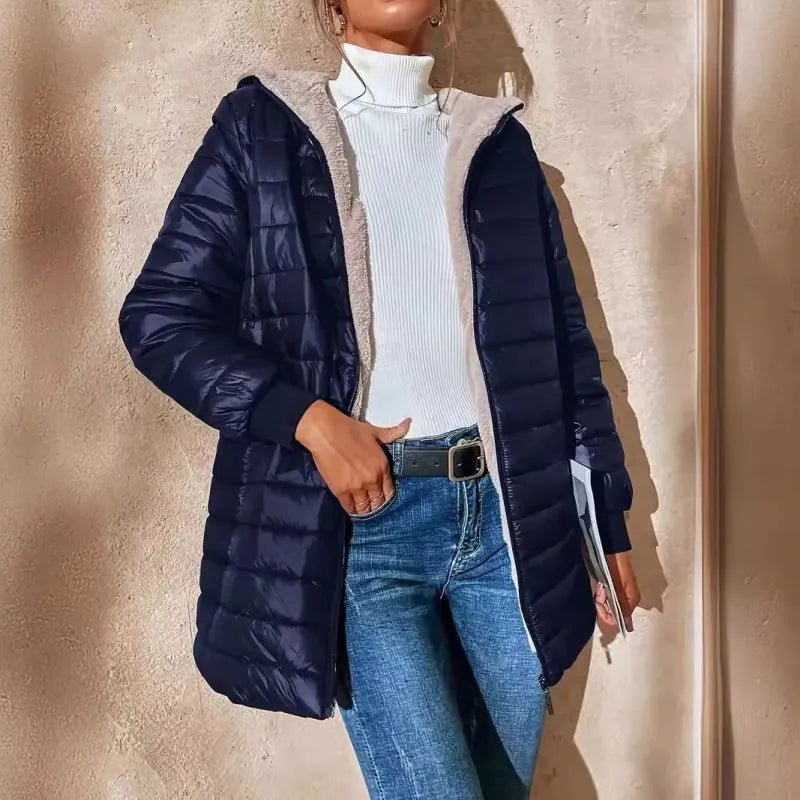 Geraldine | Women's Quilted Jacket with Hood and Zipper