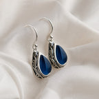 Artistic Sapphire Drop Earrings