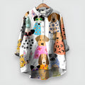 Women's Shirt with Dog Print - Multicoloured