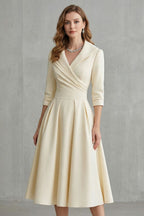 Draped Collar Elegance Midi Dress