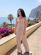 Helena | Sleeveless Scoop Neck Top And Wide Leg Pants Set