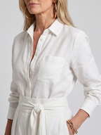 Jovie | Long Sleeve Button Front Wide Leg Jumpsuit