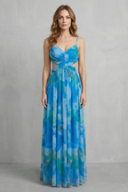 Watercolour Romance Sleeveless Maxi Dress
