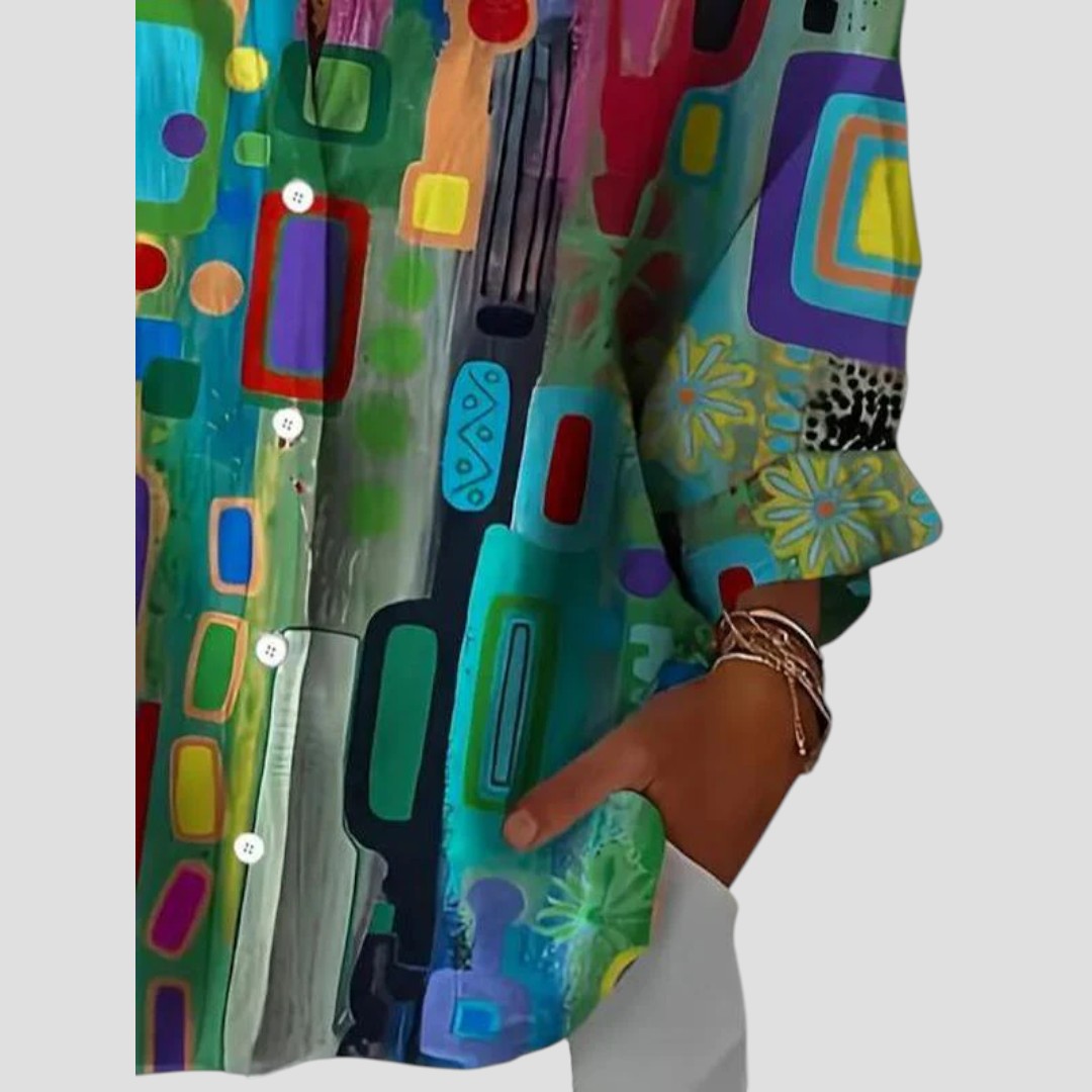 Elegant Blouse with Geometric Pattern