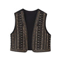 Celestia | Women's Vest with Open Front and Embroidery