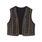 Celestia | Women's Vest with Open Front and Embroidery