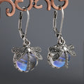 Vintage Moonstone Dragonfly Earrings
