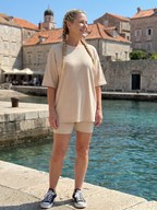 Colette | Short Sleeve Crew Neck Top And Biker Shorts Set