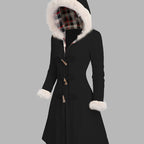 Nadia | Fur-Trimmed Hooded Longline Coat