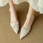 Kaelis Woven Leather Slingback Heels