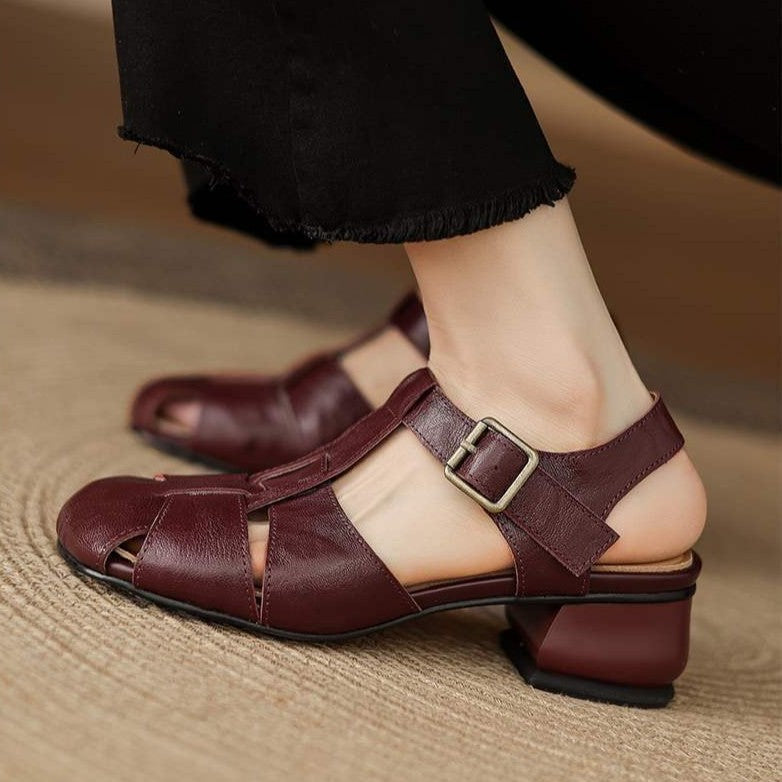 Serisse Roman Leather Heels