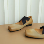 Calira Square Toe Leather Ballets
