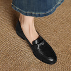 Corren Lock Accent Leather Loafers
