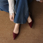 Maelle Lambskin Leather Slingback Heels