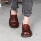 Demeris Leather Round-Toe Loafers
