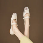 Caelia Woven Leather Mary Janes