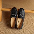 Corren Lock Accent Leather Loafers