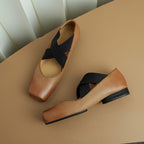 Calira Square Toe Leather Ballets