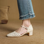 Marais Woven Leather Heels
