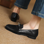 Corren Lock Accent Leather Loafers