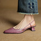 Velune Slingback Leather Heels