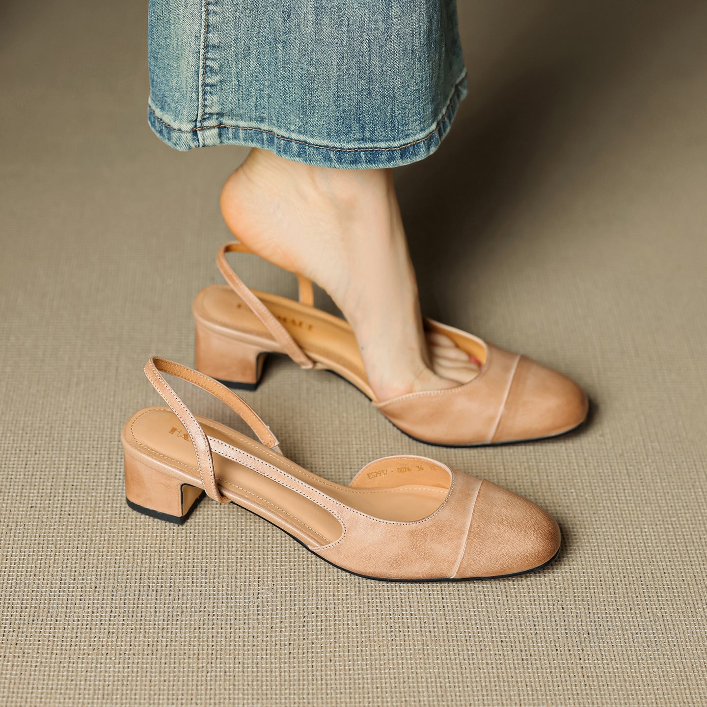 Caia Slingback Leather Heels