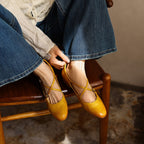 Orlisse Mary-Jane Leather Flats