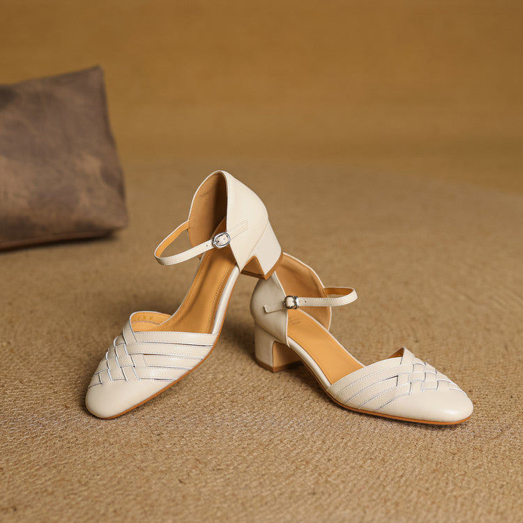 Marais Woven Leather Heels