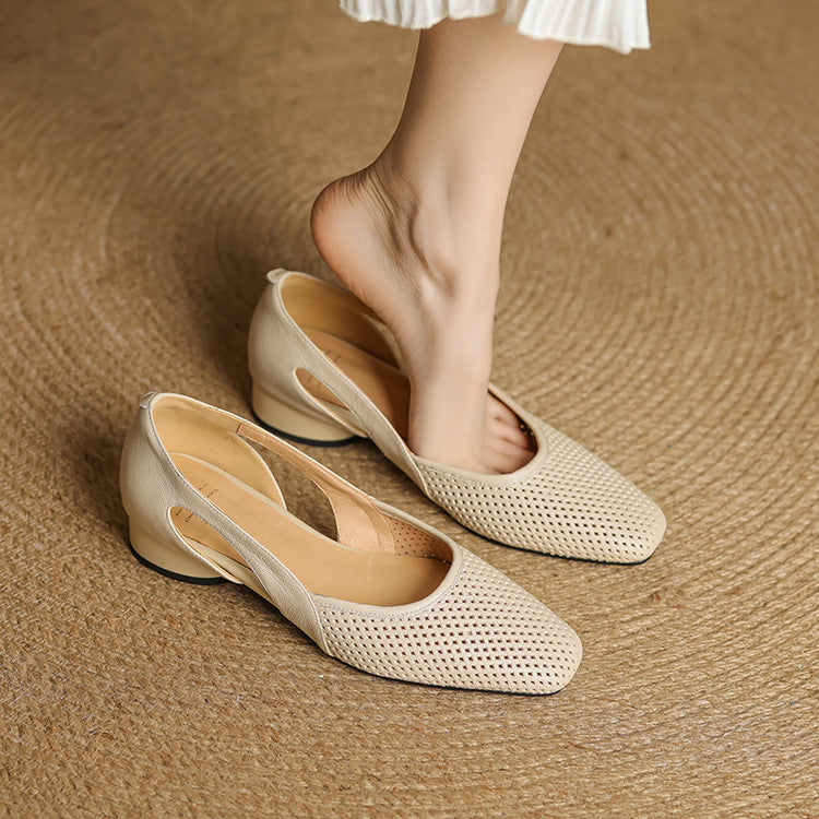 Serisse Mesh Leather Heels