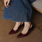 Maelle Lambskin Leather Slingback Heels