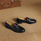 Corren Lock Accent Leather Loafers