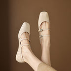 Aurelle Dual Strap Leather Mary-Janes
