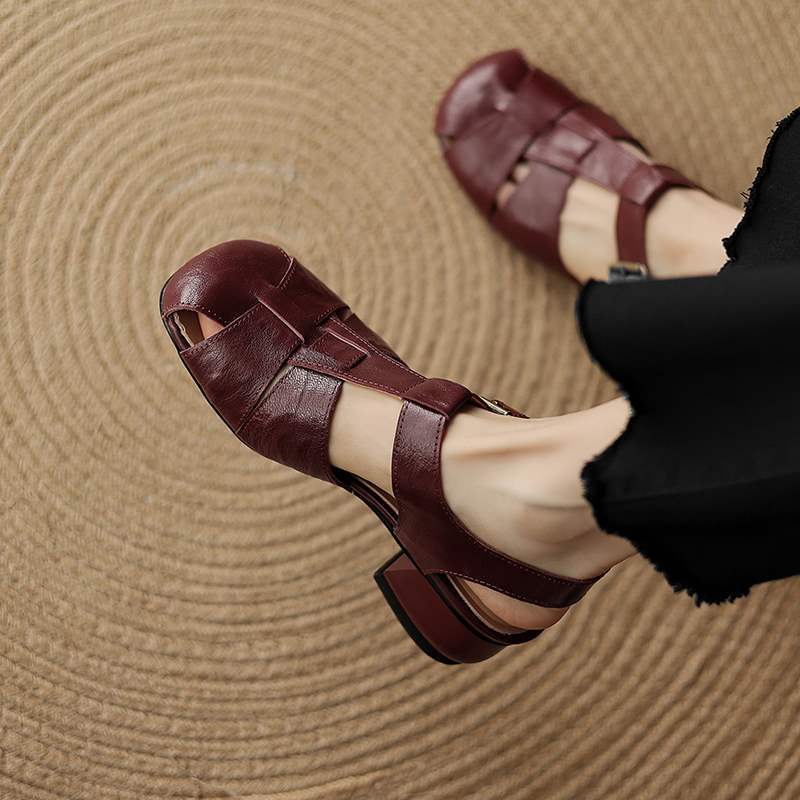 Serisse Roman Leather Heels