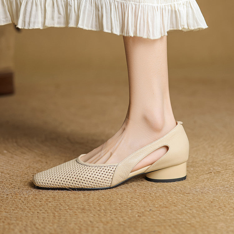 Serisse Mesh Leather Heels