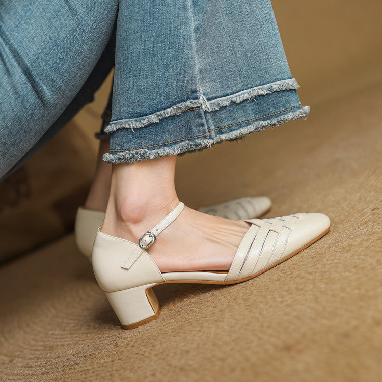 Marais Woven Leather Heels
