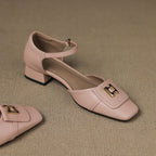 Elvane Buckle Leather Mary-Janes