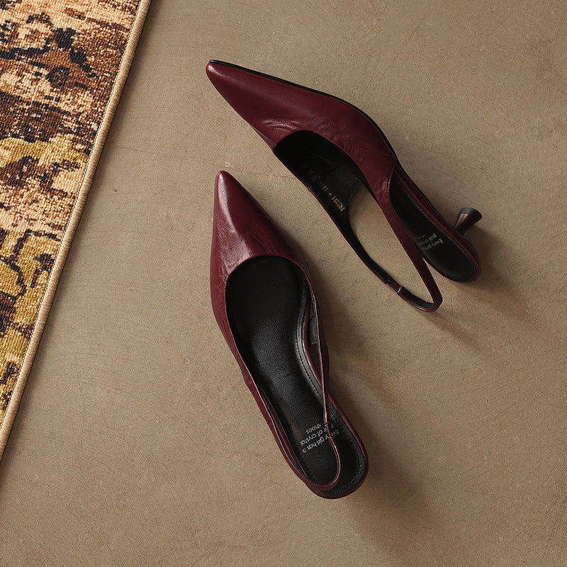 Maelle Lambskin Leather Slingback Heels
