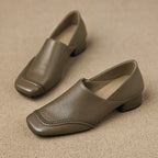 Marquette Square-Toe Leather Slip-On