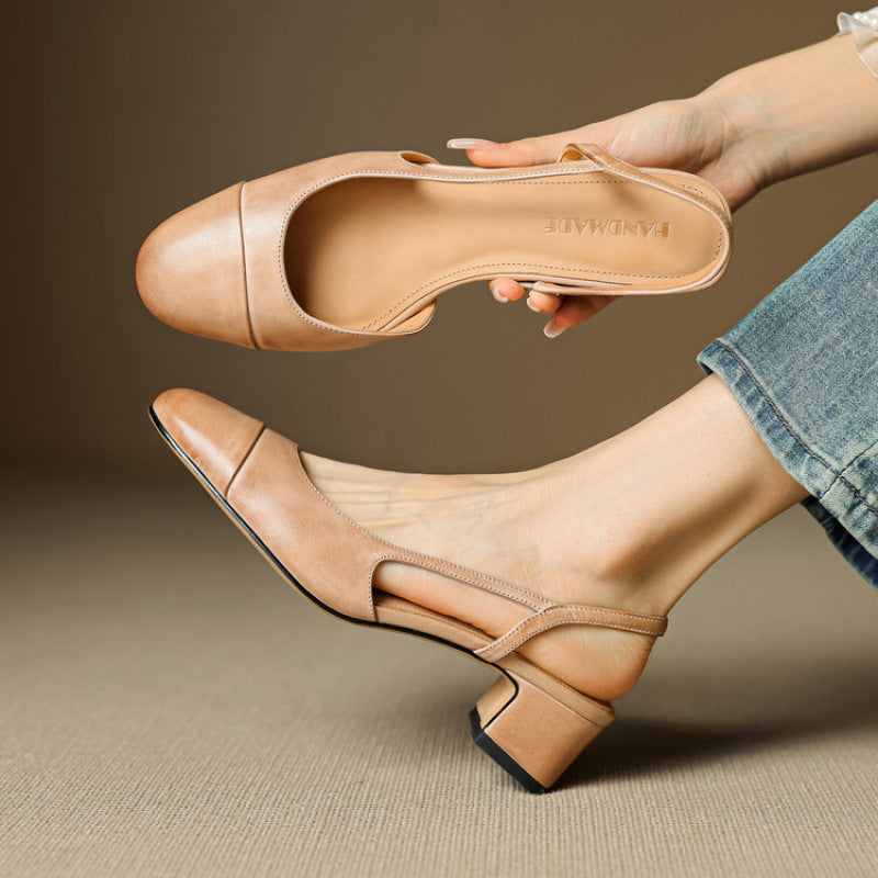 Caia Slingback Leather Heels