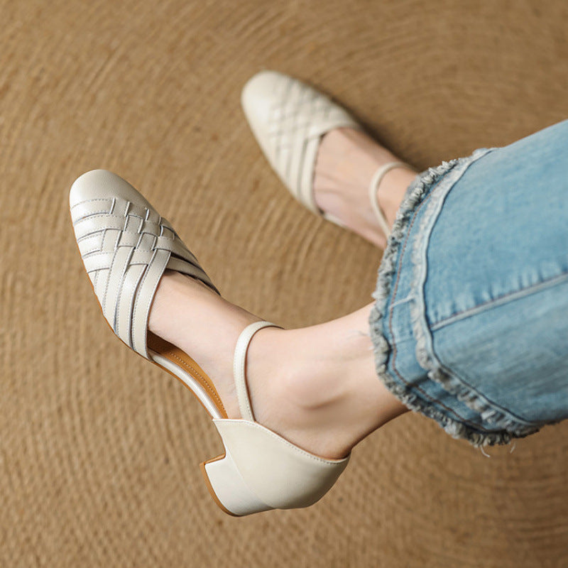Marais Woven Leather Heels