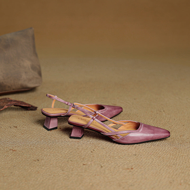 Velune Slingback Leather Heels