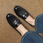 Corren Lock Accent Leather Loafers
