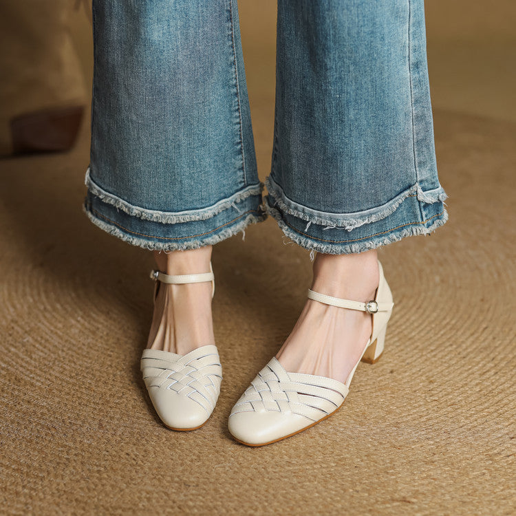 Marais Woven Leather Heels