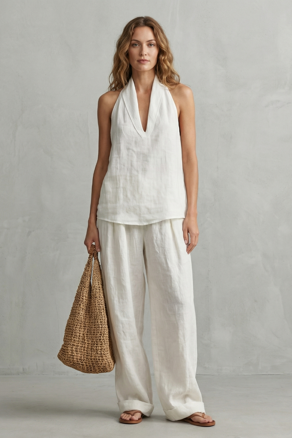 Relaxed Linen Allure Top And Trouser Set